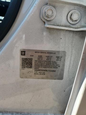 1G1BE5SM9K7114282 - 2019 CHEVROLET CRUZE LT WHITE photo 12