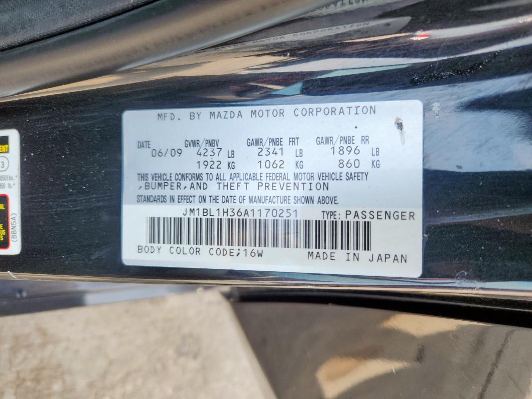 JM1BL1H36A1170251 - 2010 MAZDA SPEED 3 BLACK photo 13