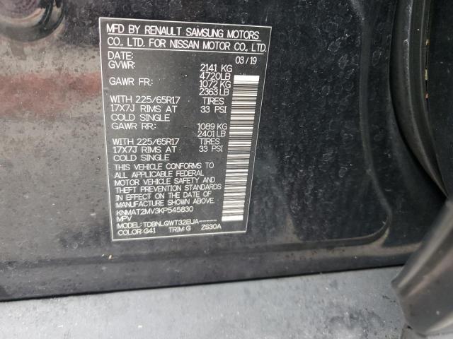 KNMAT2MV3KP545830 - 2019 NISSAN ROGUE S Schwarz Foto 13