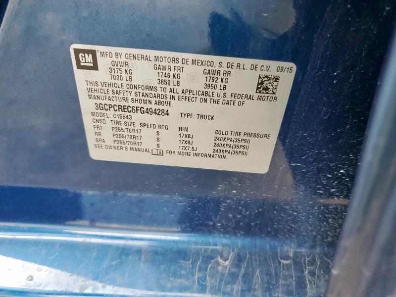 3GCPCREC6FG494284 - 2015 CHEVROLET SILVERADO C1500 LT BLUE photo 12