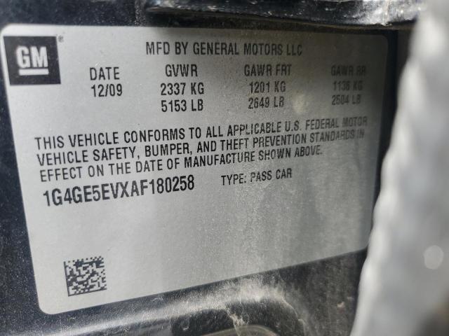 1G4GE5EVXAF180258 - 2010 BUICK LACROSSE CXS BLACK photo 12