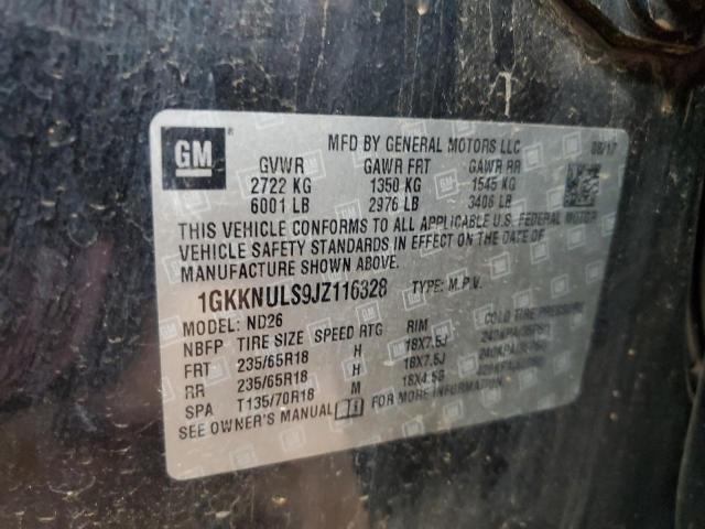 1GKKNULS9JZ116328 - 2018 GMC ACADIA SLT-1 შავი ფოტო 13