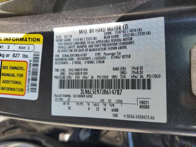 3LN6L5E97JR614787 - 2018 LINCOLN MKZ RESERVE 灰色 照片 12