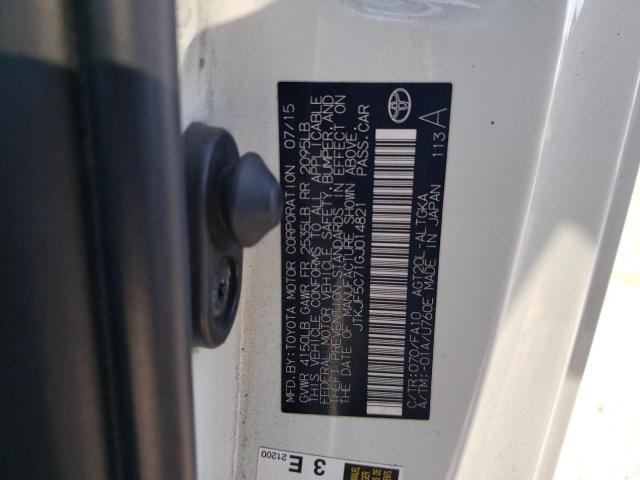 JTKJF5C71GJ014821 - 2016 TOYOTA SCION TC 白色 照片 12