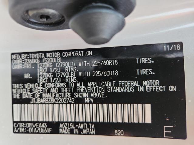 JTJBARBZ8K2202742 - 2019 LEXUS NX 300 BASE Ақ фото 13