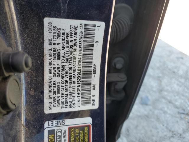 1HGFA152X9L013164 - 2009 HONDA CIVIC DX 蓝色 照片 12
