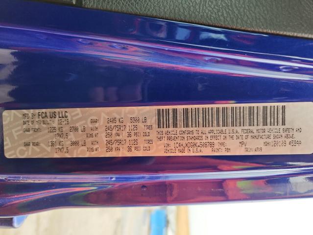 1C4HJXDG0KW508789 - 2019 JEEP WRANGLER U SPORT Blau Foto 13