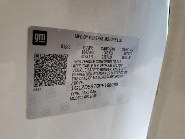 1G1ZD5ST6PF168080 - 2023 CHEVROLET MALIBU LT თეთრი ფოტო 12