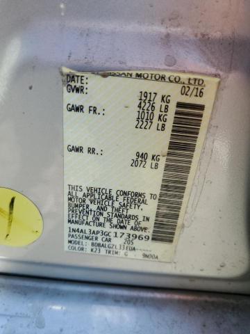 1N4AL3AP3GC173969 - 2016 NISSAN ALTIMA 2.5 SILVER photo 12