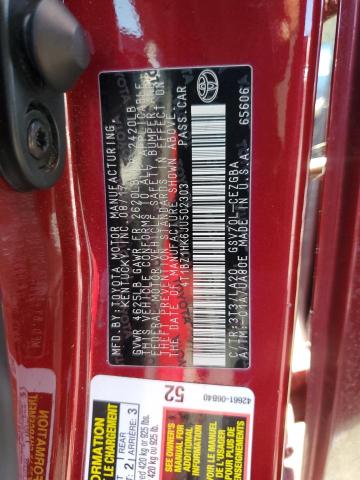 4T1BZ1HK6JU502303 - 2018 TOYOTA CAMRY XSE Czerwony zdjęcie 12