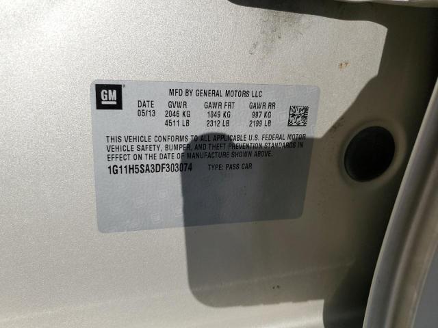 1G11H5SA3DF303074 - 2013 CHEVROLET MALIBU LTZ თაფლისფერი ფოტო 12