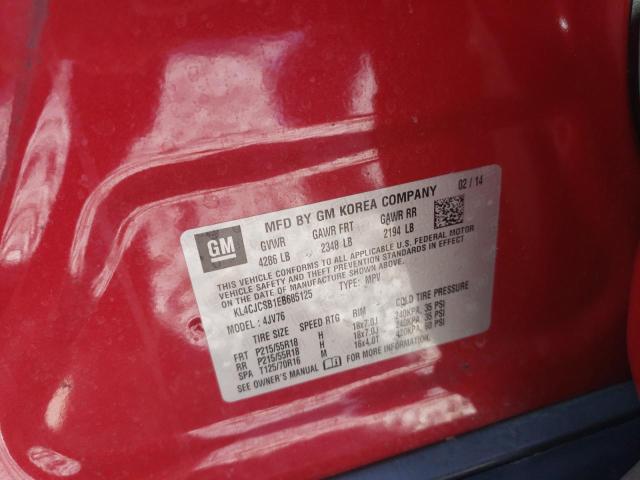 KL4CJCSB1EB685125 - 2014 BUICK ENCORE RED photo 13