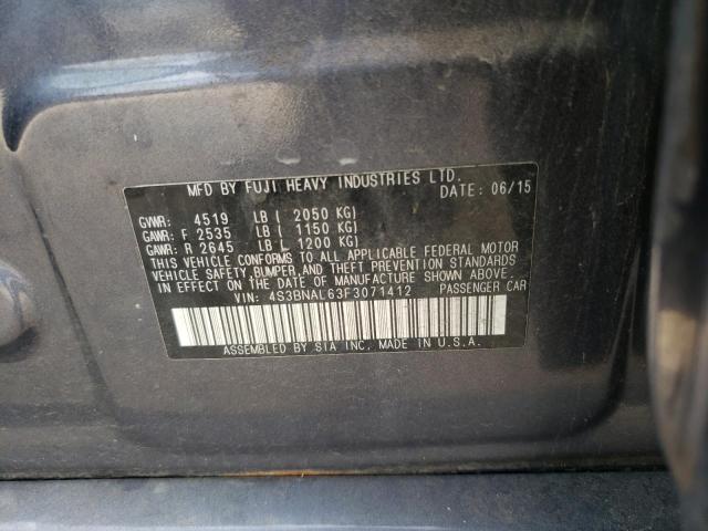 4S3BNAL63F3071412 - 2015 SUBARU LEGACY 2.5I LIMITED GRAY photo 13