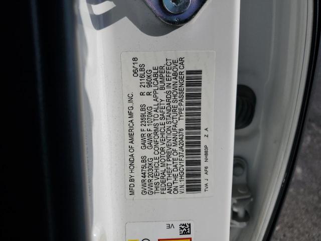 1HGCV1F37JA204376 - 2018 HONDA ACCORD SPORT თეთრი ფოტო 13