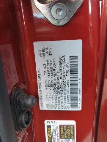 5J6RW2H51HL048144 - 2017 HONDA CR-V EX RED photo 13