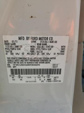 1FMCU9DG2BKB44200 - 2011 FORD ESCAPE XLT 白色 照片 14