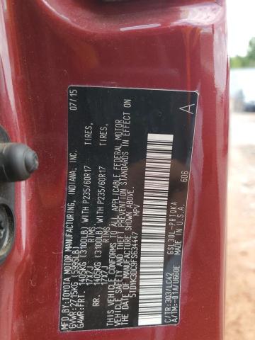 5TDYK3DC9FS634447 - 2015 TOYOTA SIENNA XLE BURGUNDY photo 13