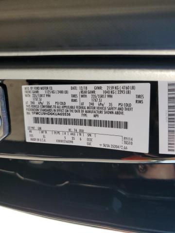 1FMCU9HD6KUA65536 - 2019 FORD ESCAPE SEL Czarny zdjęcie 14