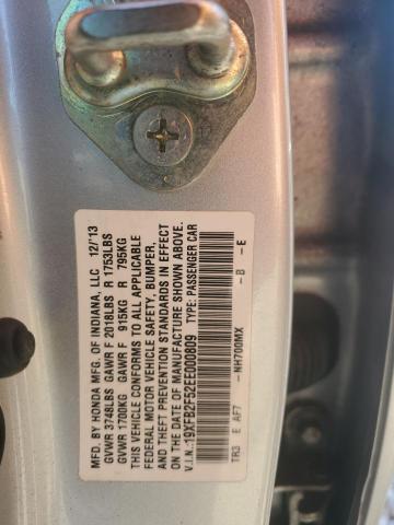 19XFB2F52EE000809 - 2014 HONDA CIVIC LX SILVER photo 12