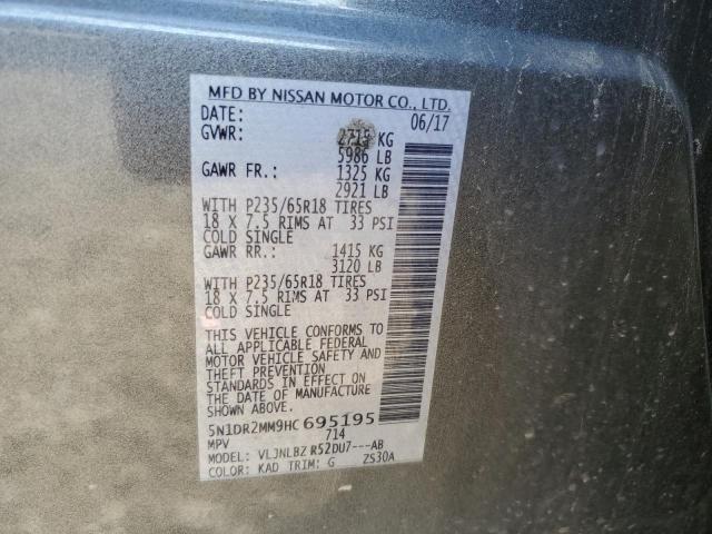 5N1DR2MM9HC695195 - 2017 NISSAN PATHFINDER S ნაცრისფერი ფოტო 13