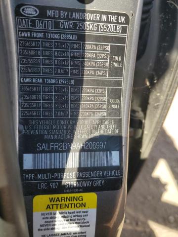 SALFR2BN9AH206997 - 2010 LAND ROVER LR2 HSE GRAY photo 12