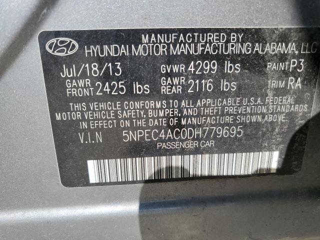 5NPEC4AC0DH779695 - 2013 HYUNDAI SONATA SE GRAY photo 13