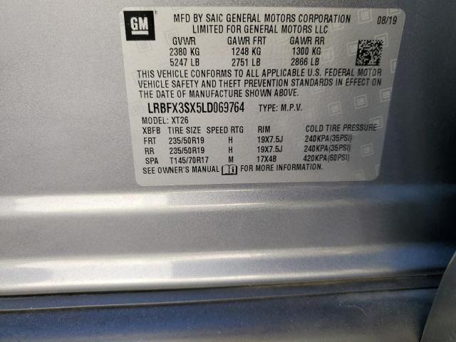 LRBFX3SX5LD069764 - 2020 BUICK ENVISION PREMIUM Մոխրագույն լուսանկար 14