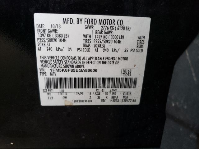 1FM5K8F85EGA86606 - 2014 FORD EXPLORER LIMITED BLACK photo 13