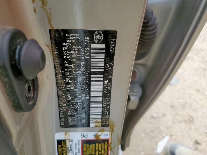 4T1BF1FK1HU735947 - 2017 TOYOTA CAMRY LE 银色 照片 12