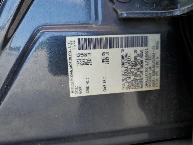 1N4AL2AP2CC176981 - 2012 NISSAN ALTIMA BASE GRAY photo 12