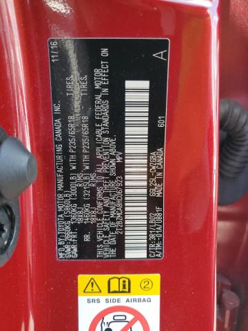 2T2BZMCA8HC067923 - 2017 LEXUS RX 350 BASE RED photo 14
