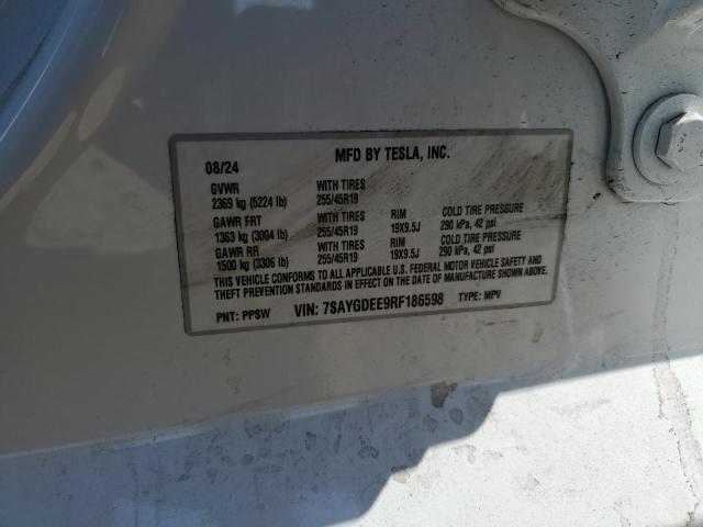 7SAYGDEE9RF186598 - 2024 TESLA MODEL Y 白色 照片 13