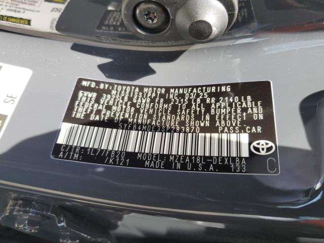 5YFB4MDE3SP283870 - 2025 TOYOTA COROLLA LE ნაცრისფერი ფოტო 12