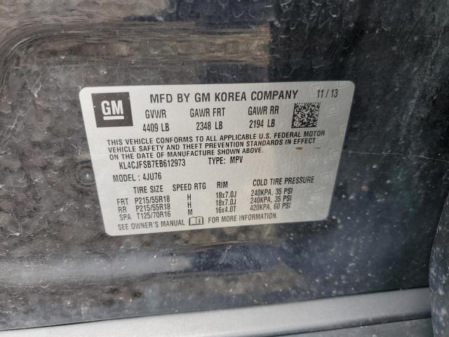 KL4CJFSB7EB612973 - 2014 BUICK ENCORE CONVENIENCE შავი ფოტო 14