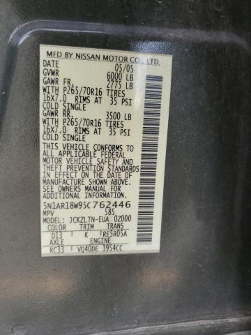 5N1AR18W95C762446 - 2005 NISSAN PATHFINDER LE Yeşil fotoğraf 13