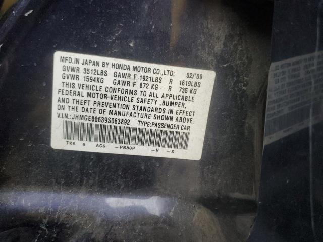 JHMGE88639S063892 - 2009 HONDA FIT SPORT BLUE photo 12