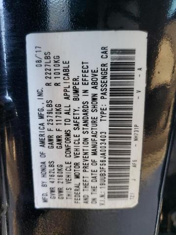 19UUB3F56JA003403 - 2018 ACURA TLX TECH BLACK photo 12