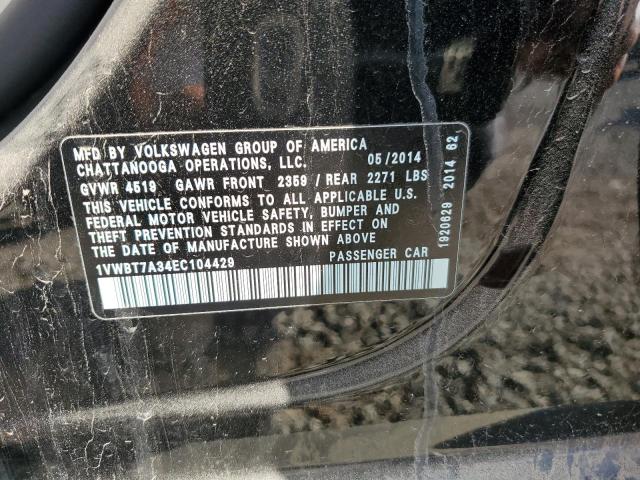 1VWBT7A34EC104429 - 2014 VOLKSWAGEN PASSAT SE BLACK photo 12