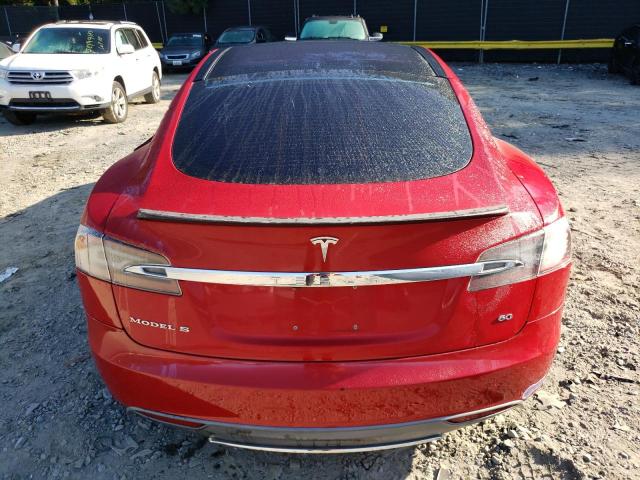 5YJSA1CGXDFP23737 - 2013 TESLA MODEL S RED photo 6