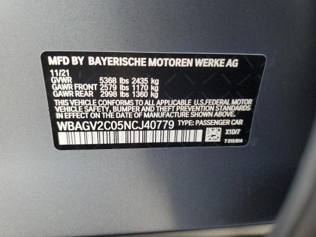 WBAGV2C05NCJ40779 - 2022 BMW 840I SILVER photo 13