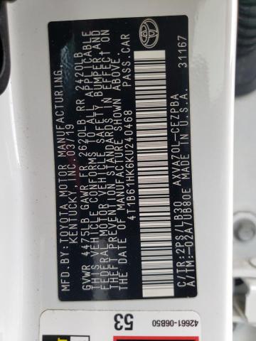 4T1B61HK6KU240468 - 2019 TOYOTA CAMRY XSE Ağ foto 12