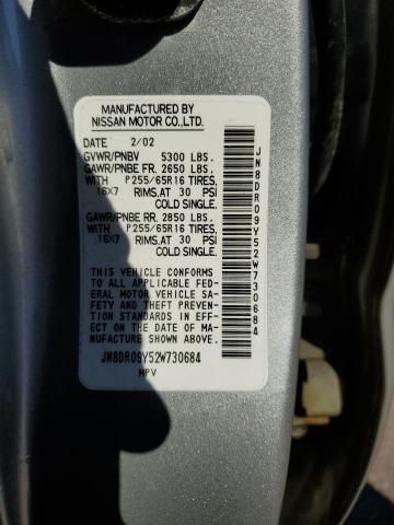 JN8DR09Y52W730684 - 2002 NISSAN PATHFINDER LE 银色 照片 13