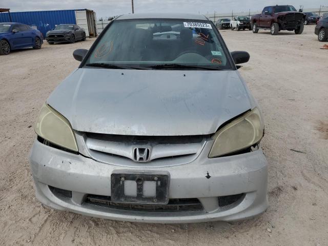 2HGES16385H560828 - 2005 HONDA CIVIC DX VP GRAY photo 5