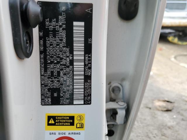 5TDBK3EH7CS094298 - 2012 TOYOTA HIGHLANDER BASE Ақ фото 13