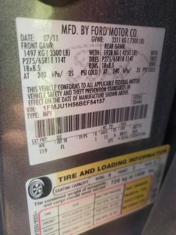 1FMJU1H56BEF54157 - 2011 FORD EXPEDITION XLT 灰色 照片 13