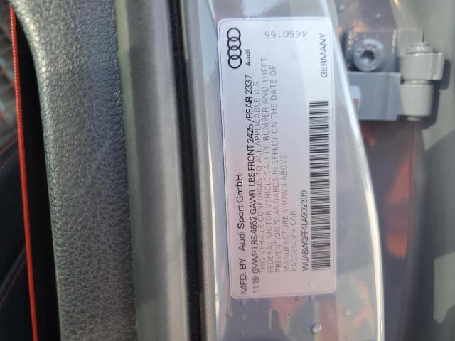 WUABWGFF4LA902339 - 2020 AUDI RS3 GRAY photo 13