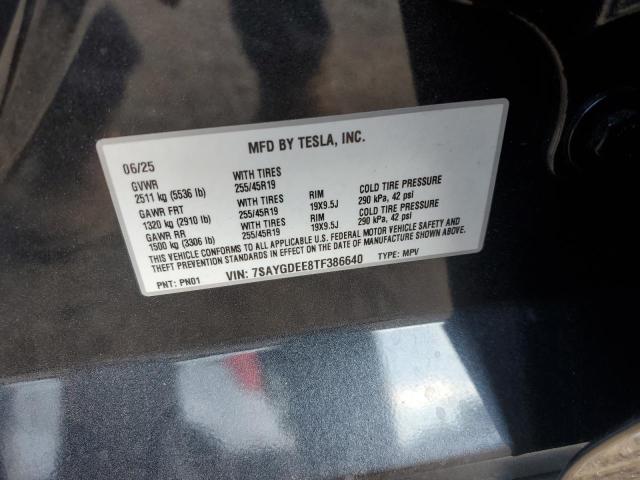 7SAYGDEE8TF386640 - 2026 TESLA MODEL Y GRAY photo 13