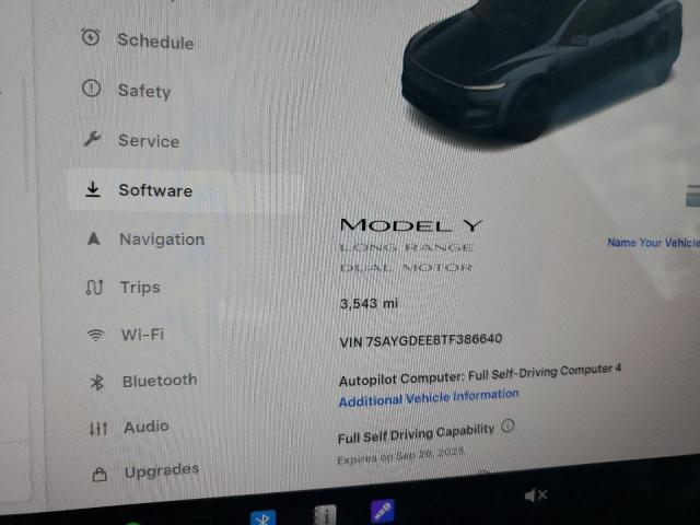 7SAYGDEE8TF386640 - 2026 TESLA MODEL Y GRAY photo 9