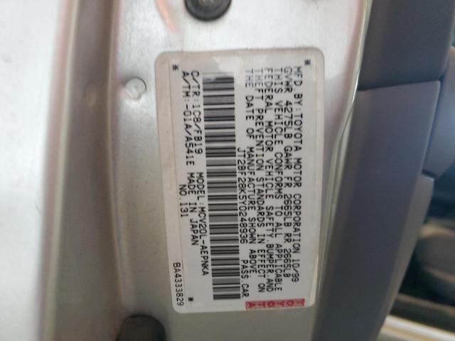 JT2BF28K5Y0248936 - 2000 TOYOTA CAMRY LE SILVER photo 13