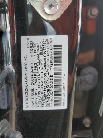 19UUB3F42KA002337 - 2019 ACURA TLX TECHNOLOGY 黑色 照片 12